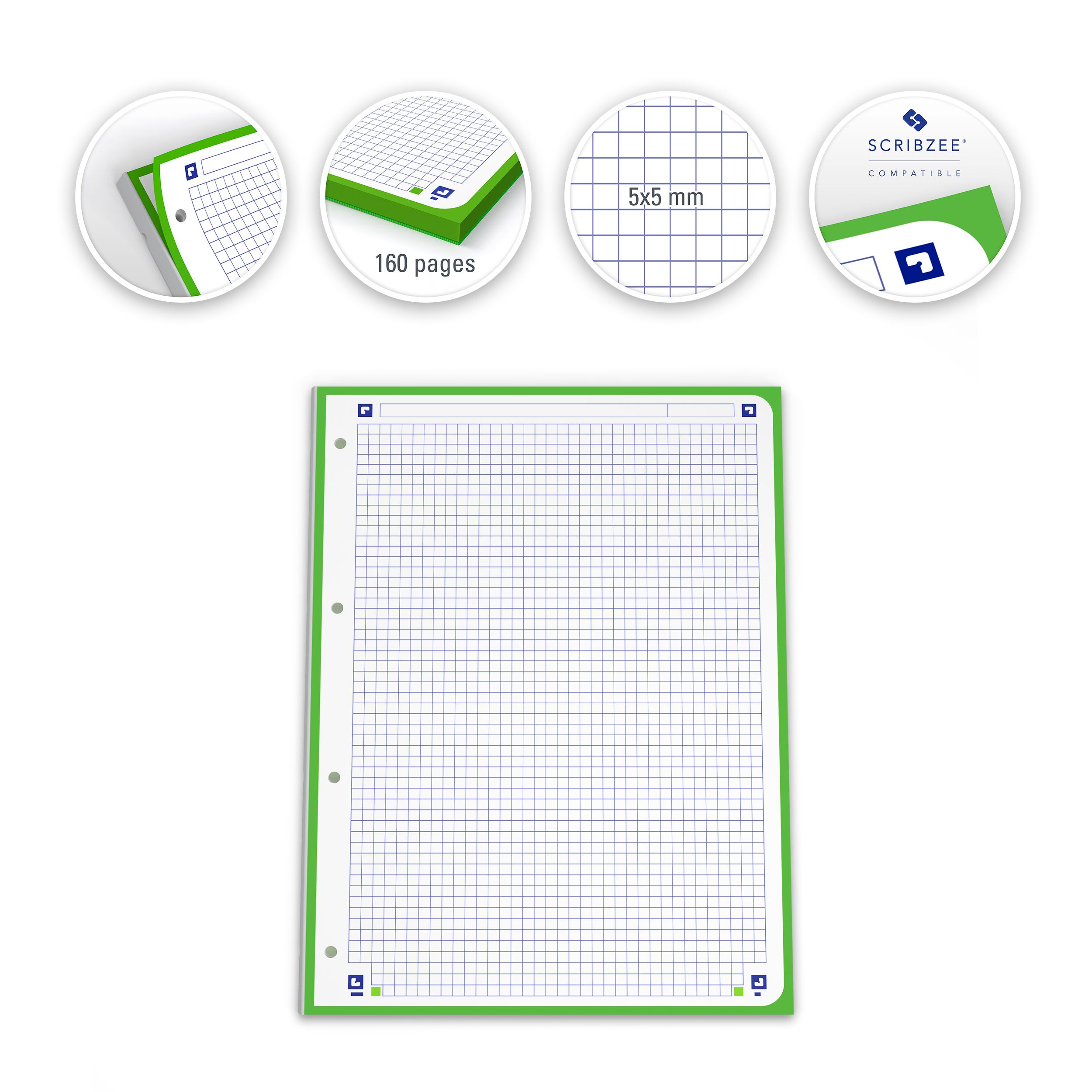 OXFORD CLASSIC Recambio Color 1 A4 Tapa Blanda Bloc encolado 5x5 80