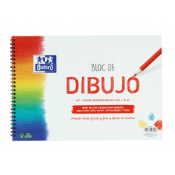 OXFORD DIBUJO ESCOLAR Bloc Espiral Dibujo A4+ Tapa Blanda/Contratapa rígida 20 Hojas 130gr Liso