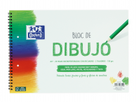 OXFORD DIBUJO ESCOLAR Bloc Espiral Dibujo A4+ Tapa Blanda/Contratapa rígida 20 Hojas 130gr Con Recuadro y 2 Taladros