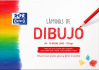 OXFORD DIBUJO ESCOLAR Sobre de Láminas de Dibujo A4 10 Hojas 130gr Liso