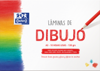 OXFORD DIBUJO ESCOLAR Sobre de Láminas de Dibujo A3 10 Hojas 130gr Liso