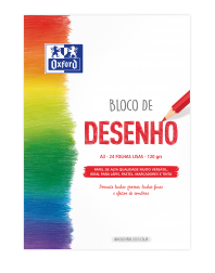 OXFORD DIBUJO ESCOLAR Bloc Encolado Dibujo A3 Tapa Blanda/Contratapa rígida 24 Hojas 120gr Liso