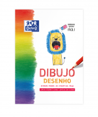 OXFORD DIBUJO INFANTIL/OCIO Bloc Encolado Dibujo A4 Tapa Blanda/Contratapa rígida 20 Hojas 90gr