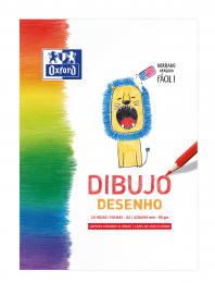 OXFORD DIBUJO INFANTIL/OCIO Bloc Encolado Dibujo A2 Tapa Blanda/Contratapa rígida 20 Hojas 90gr