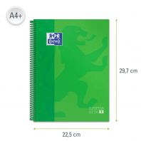 OXFORD SCHOOL CLASSIC A4+ Tapa Extradura Europeanbook 1 5x5 80 Hojas VERDE MANZANA SCRIBZEE