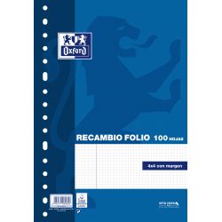 OXFORD SCHOOL CLASSIC Fº Recambio paquete 4x4 con margen 100 Hojas