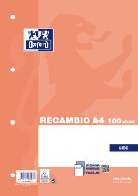 OXFORD SCHOOL CLASSIC A4 Recambio paquete LISO 100 Hojas