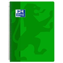 OXFORD SCHOOL CLASSIC Fº Tapa de plástico cuaderno espiral 4x4 con margen 80 Hojas VERDE