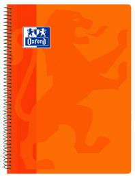 OXFORD SCHOOL CLASSIC Fº Tapa de plástico cuaderno espiral 4x4 con margen 80 Hojas NARANJA