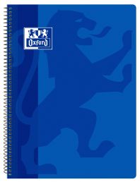 OXFORD SCHOOL CLASSIC Fº Tapa de plástico cuaderno espiral 4x4 con margen 80 Hojas AZUL MARINO