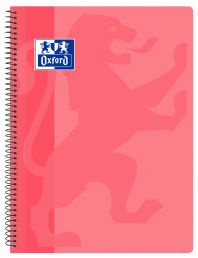 OXFORD SCHOOL CLASSIC Fº Tapa de plástico cuaderno espiral 4x4 con margen ROSA CHICLE