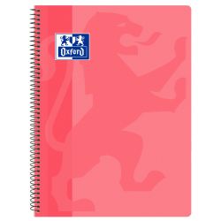 OXFORD SCHOOL CLASSIC Fº Tapa de plástico cuaderno espiral 4x4 con margen ROSA CHICLE