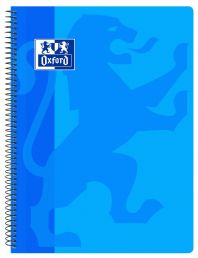 OXFORD SCHOOL CLASSIC Fº Tapa de plástico cuaderno espiral 4x4 con margen TURQUESA