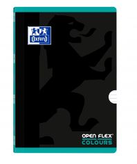 OXFORD SCHOOL OPENFLEX COLOURS A4 Tapa de plástico libreta grapada 1 Línea con 2 márgenes 48 Hojas negro con bandas de color horizontales ICE MINT