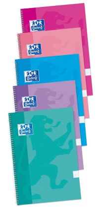 OXFORD SCHOOL CLASSIC WRITE&ERASE PACK 4+1 Fº Cuaderno Espiral Tapa Extradura 4X4 con margen 80 Hojas COLORES TENDENCIA