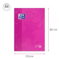 OXFORD CLASSIC Recambio Color 1 A4 Tapa Blanda Bloc encolado 5x5 80 Hojas SCRIBZEE FUCSIA