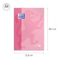 OXFORD CLASSIC Recambio Color 1 A4 Tapa Blanda Bloc encolado 5x5 80 Hojas SCRIBZEE ROSA CHICLE