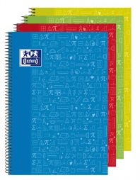OXFORD SCHOOL CLASSIC ASIGNATURAS WRITE&ERASE Fº Tapa Extradura Cuaderno espiral con pizarra en el interior de las 2 tapas 4x4 con margen 80 Hojas MATEMÁTICAS Colores Surtidos