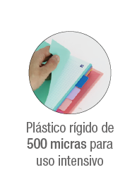 OXFORD STRONGLINE A4 Separadores 5 posiciones colores pastel 4 taladros plástico opaco 500 micras