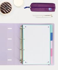 OXFORD STRONGLINE A4 Separadores 5 posiciones colores pastel 4 taladros plástico opaco 500 micras