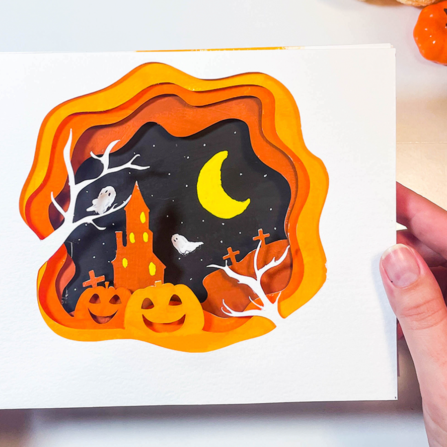 DIY Halloween postal 3D